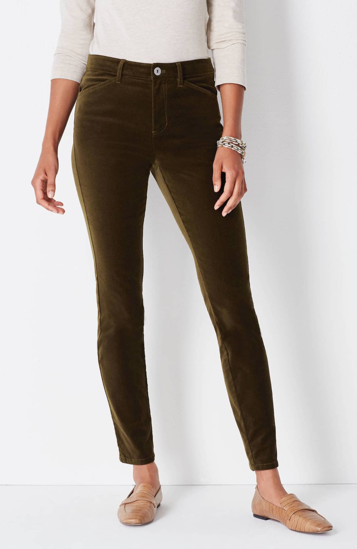 luxe velveteen-stretch high-rise jeans