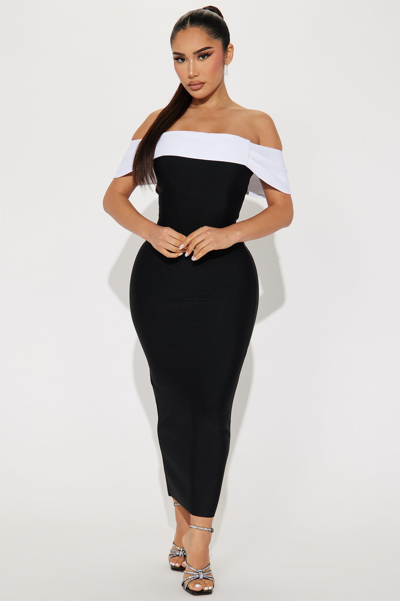 Tessa Bandage Midi Dress - Black