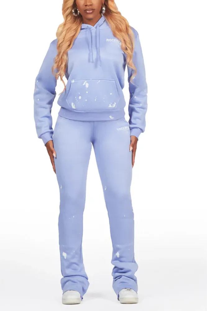 Women's Gradient Pattern Hoodie and Pants Two Piece Set