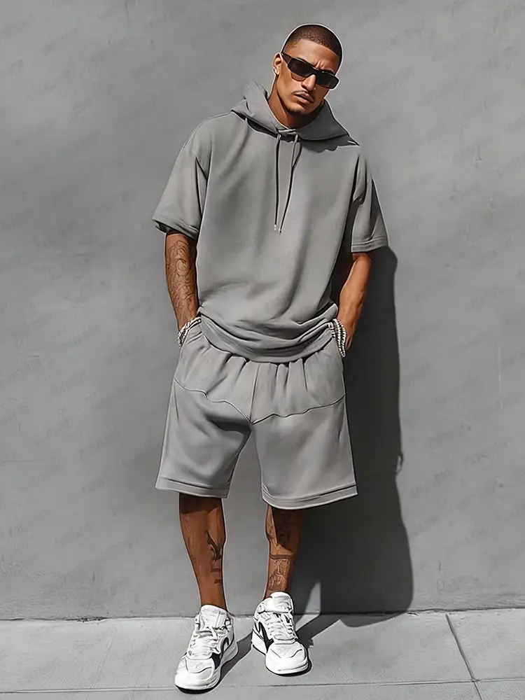Casual Loose Fit Hooded Sports Set