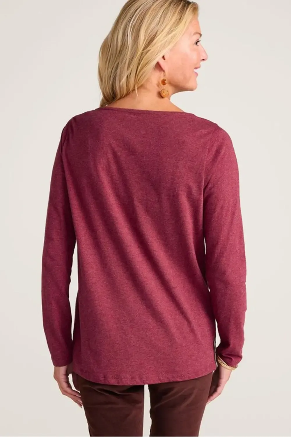 Embroidered Gleam Long Sleeve Knit Top