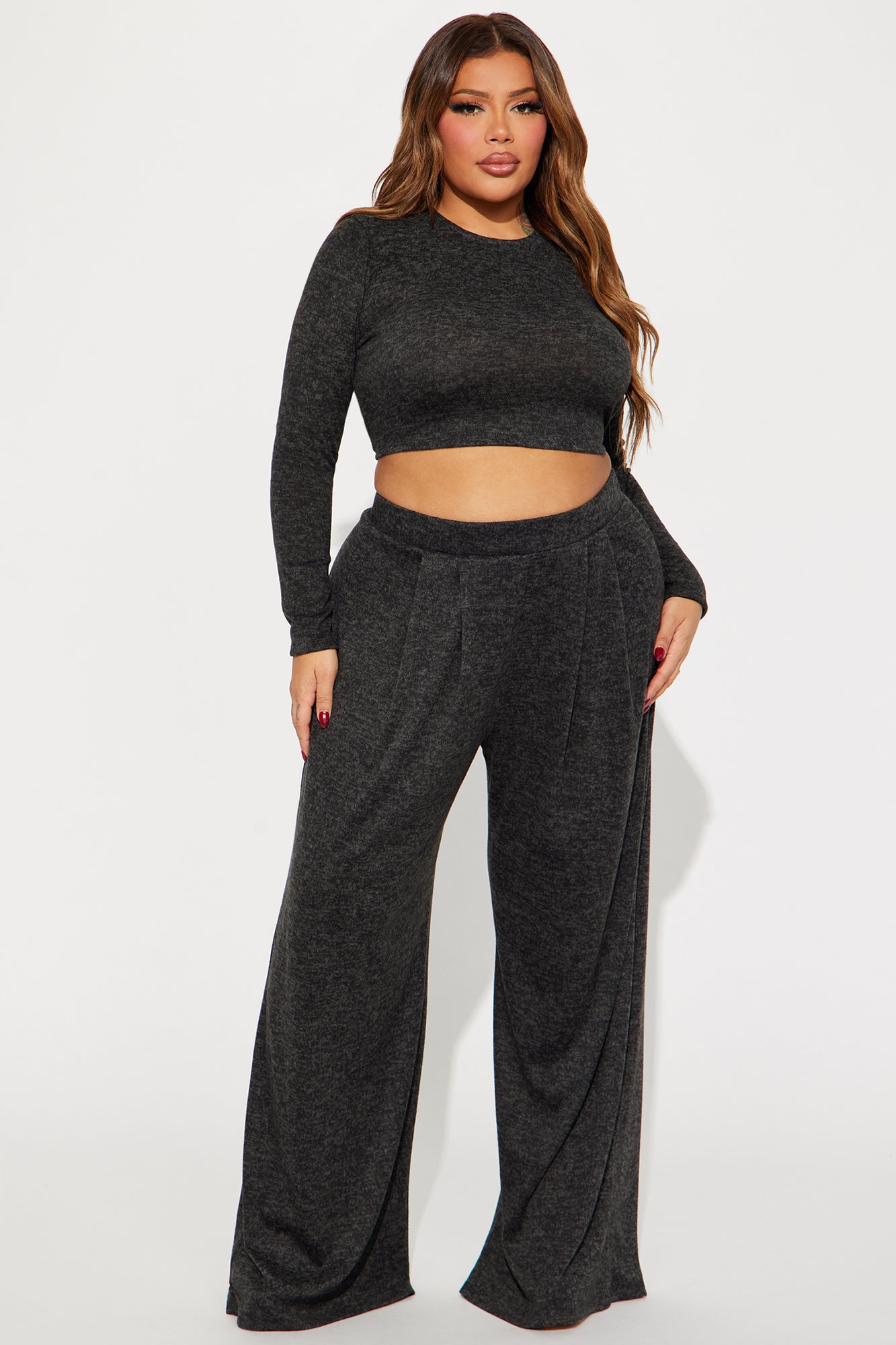 Chosen One Brushed Knit Pant Set - Black