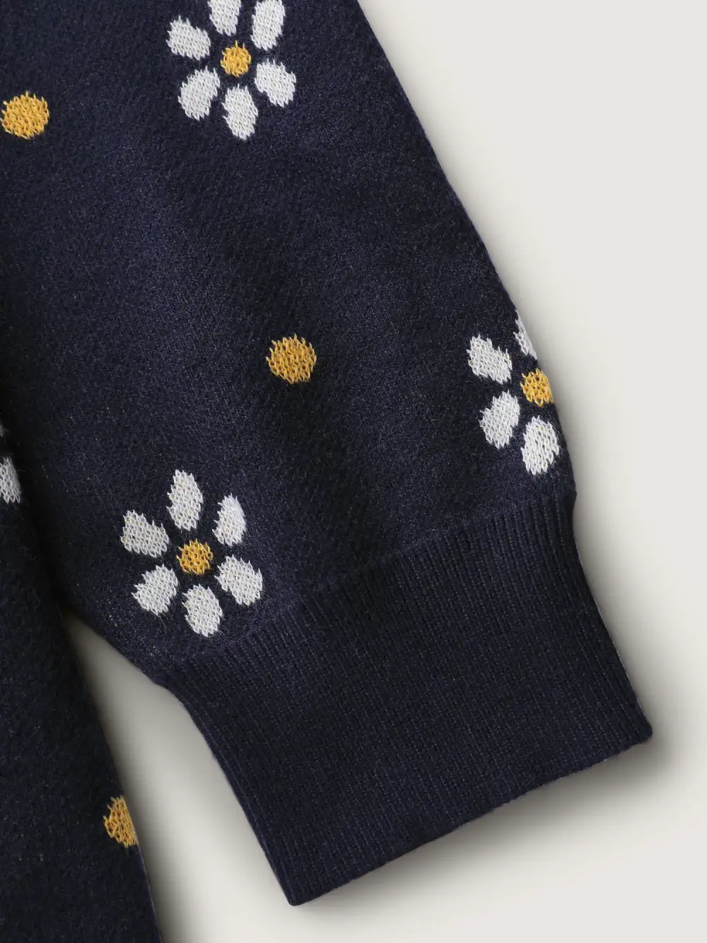 Floral Polka Dot Print Button Knit Cardigan