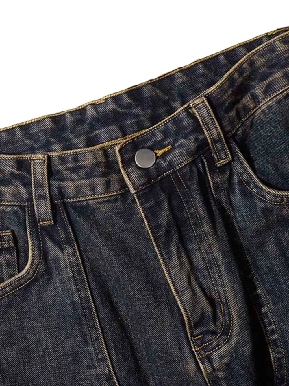 Washed And Distressed Multi-pocket Jeans - 1698