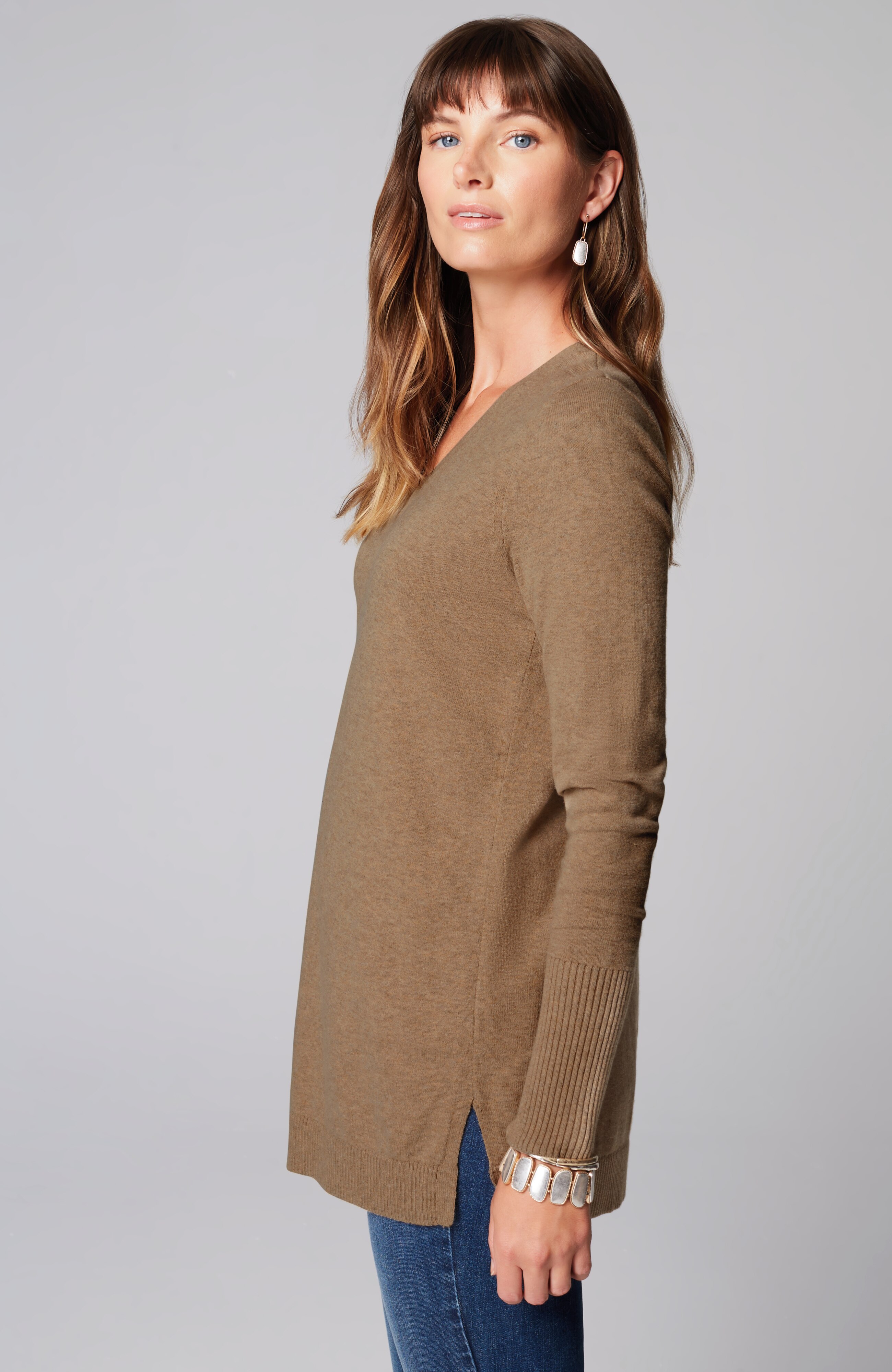 V-Neck Sweater Tunic