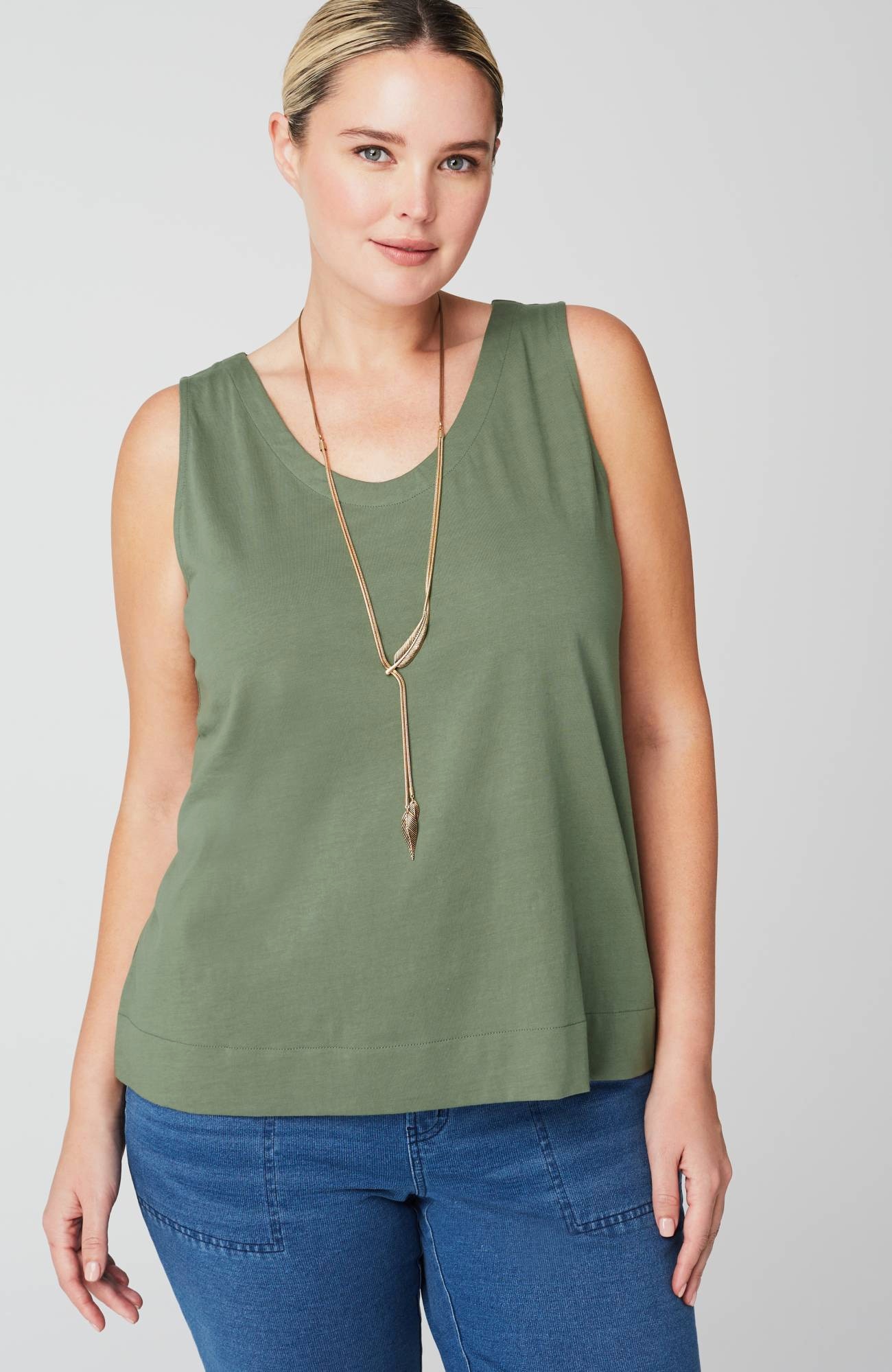 pure jill soft-v-neck layering tank