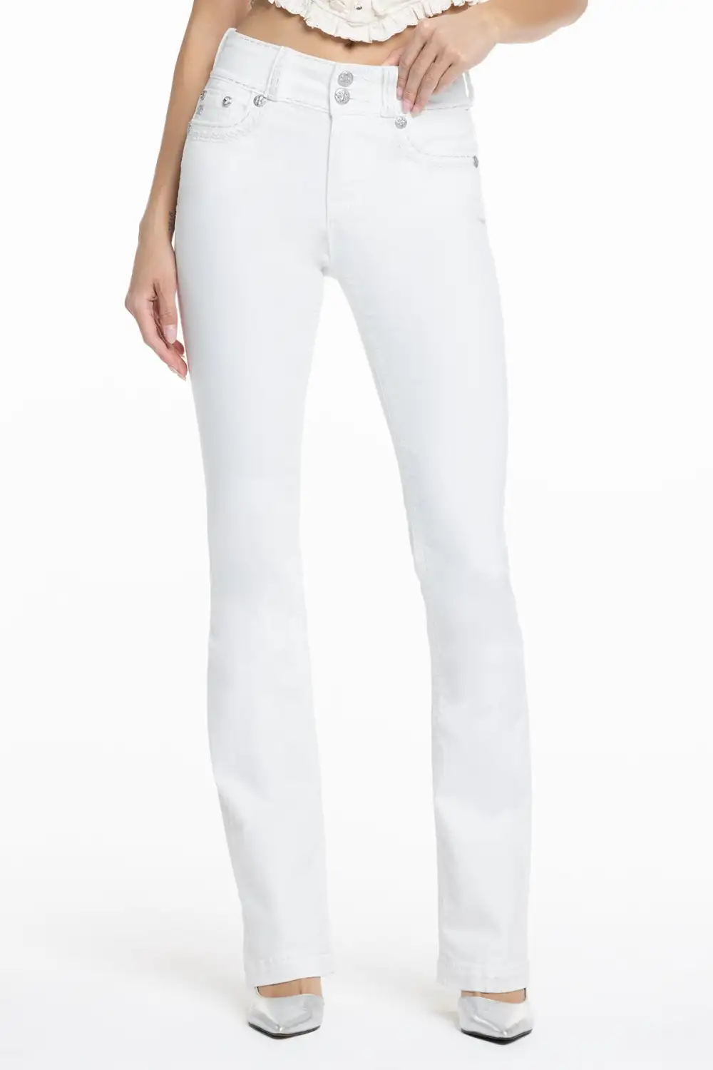 Adeline White Bootcut Jeans