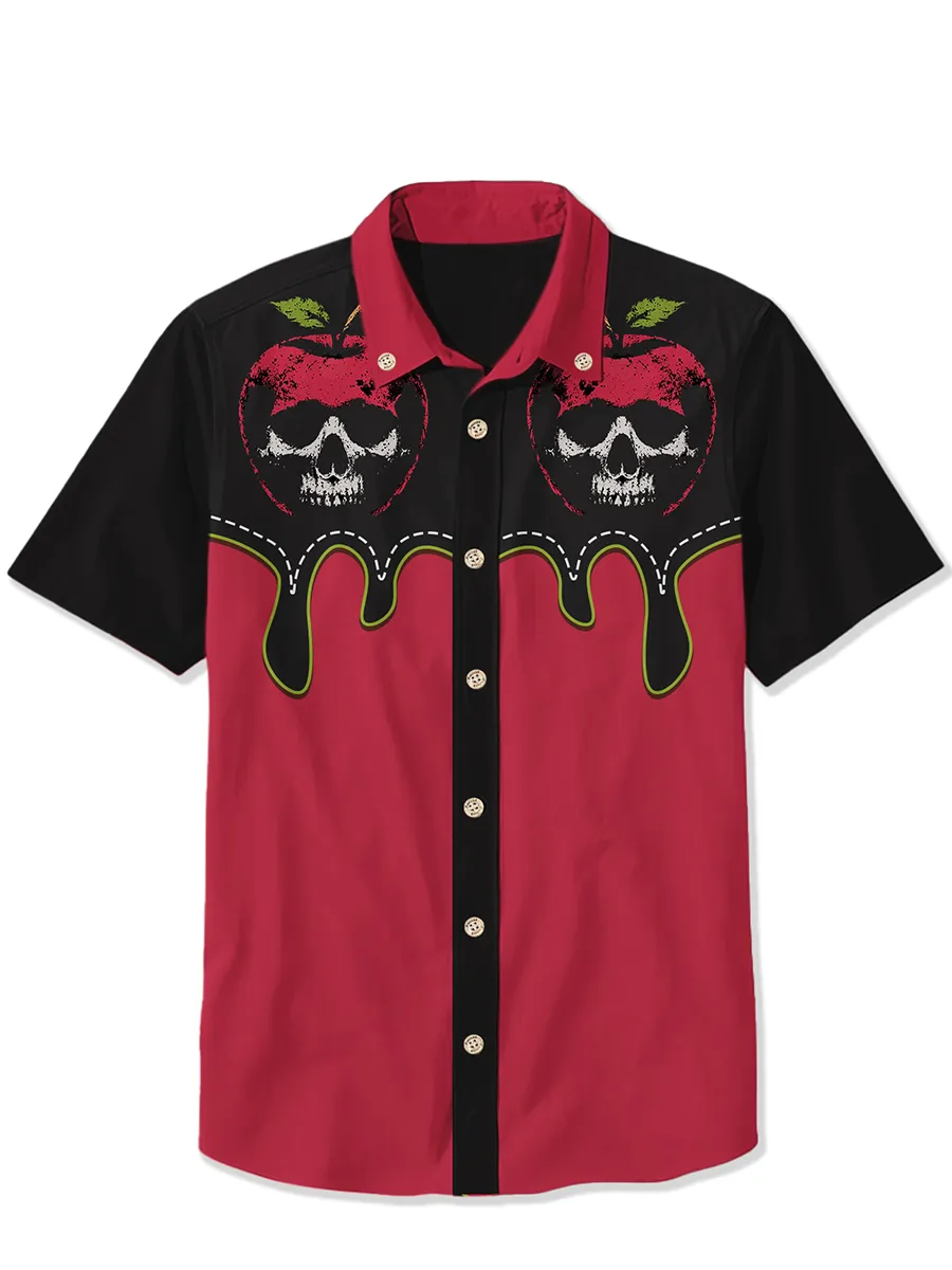 Halloween Apple Skull  Shirt