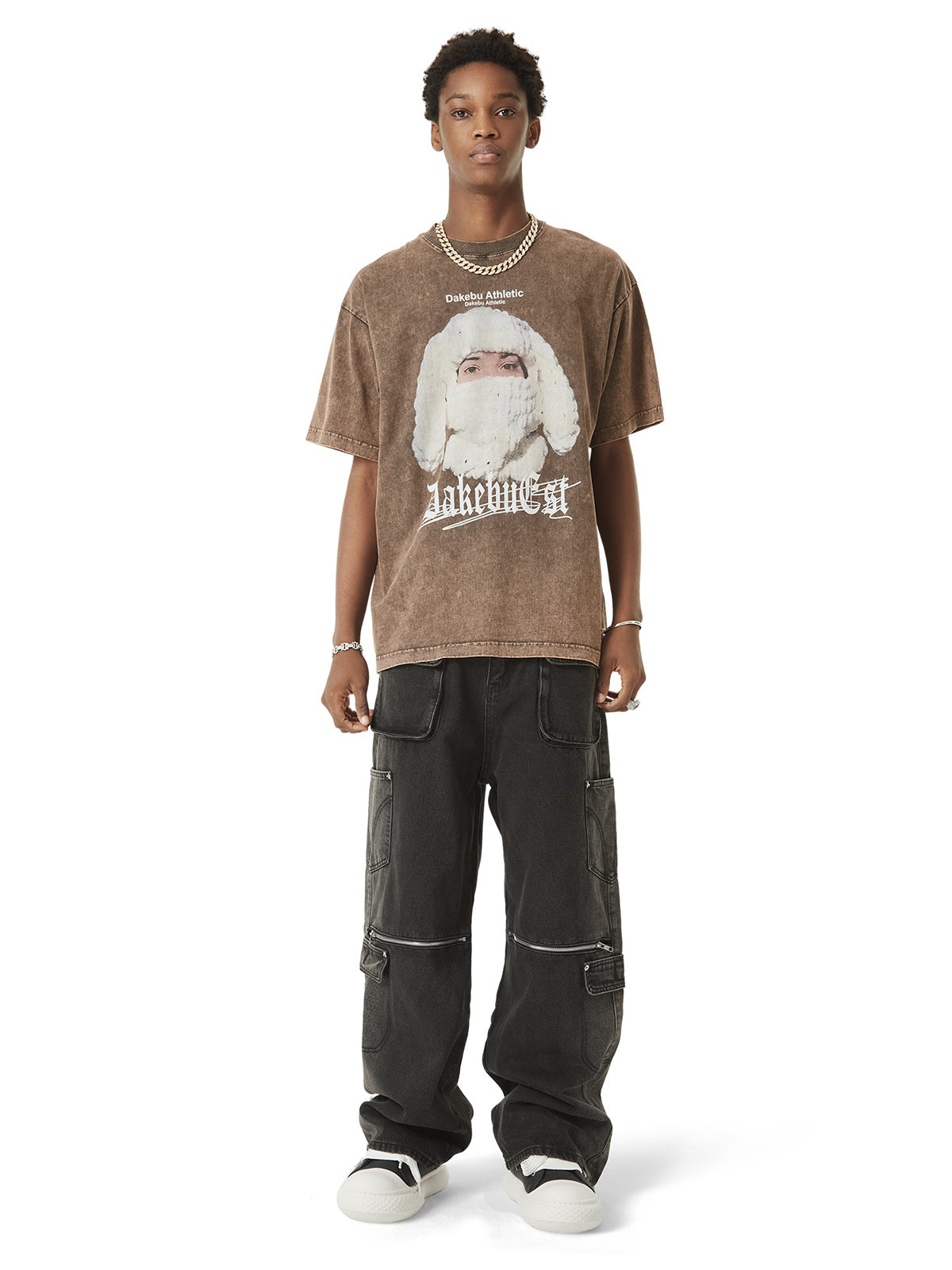 Multi-pocket Zipper Design Washed Hip-Hop Jeans - 2112
