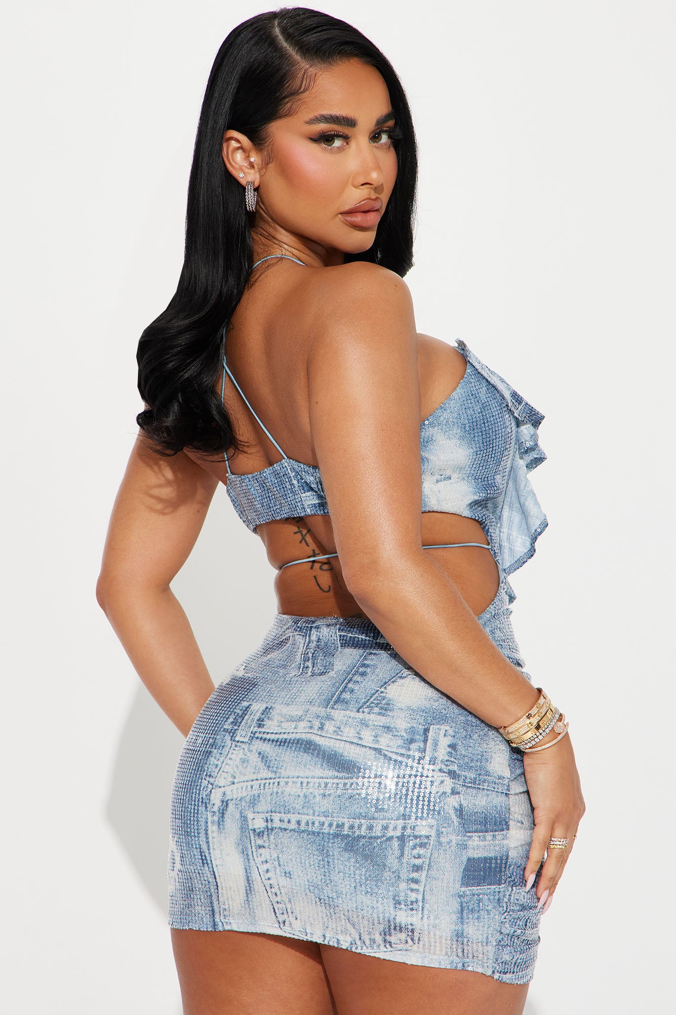 Alice Sequin Mini Dress - Blue