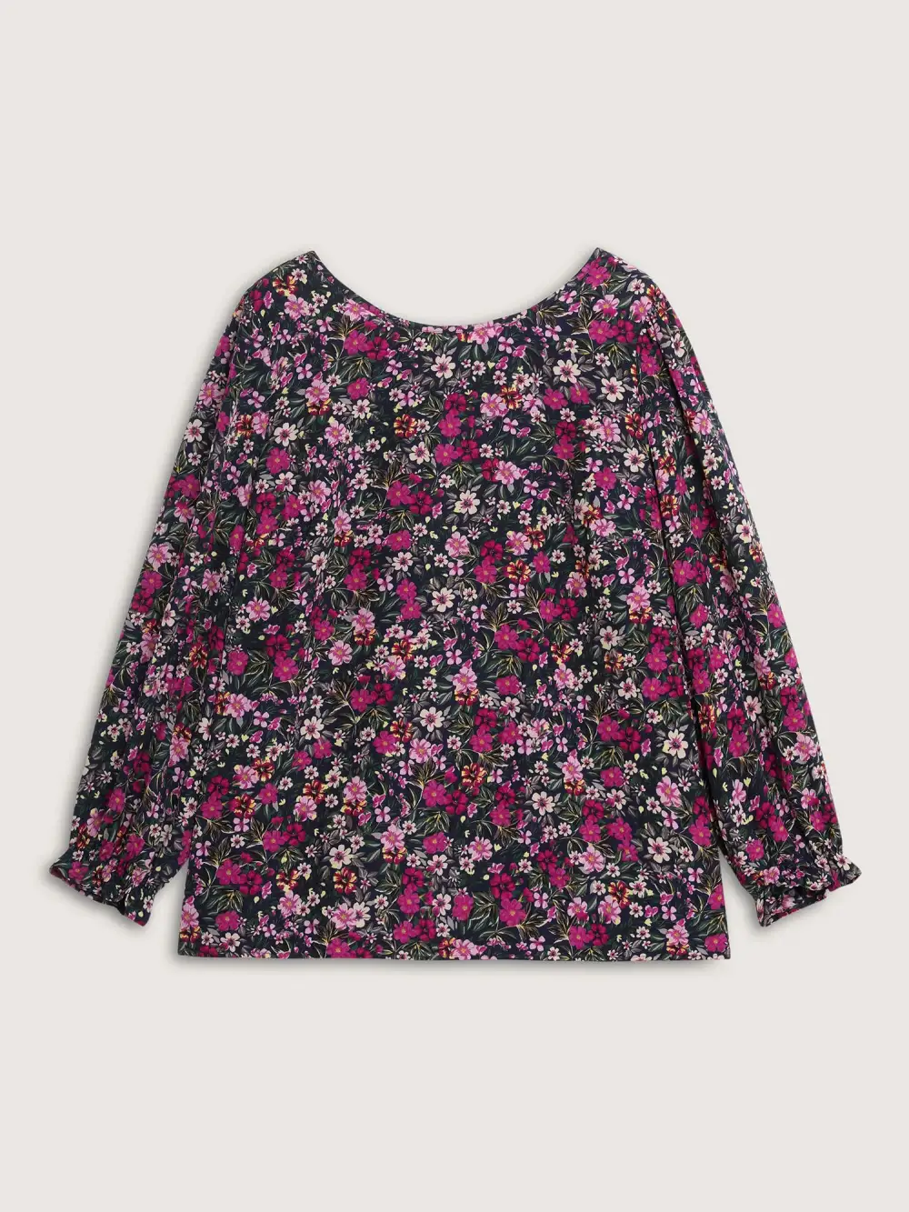 Floral Print Back Bowknot Blouse