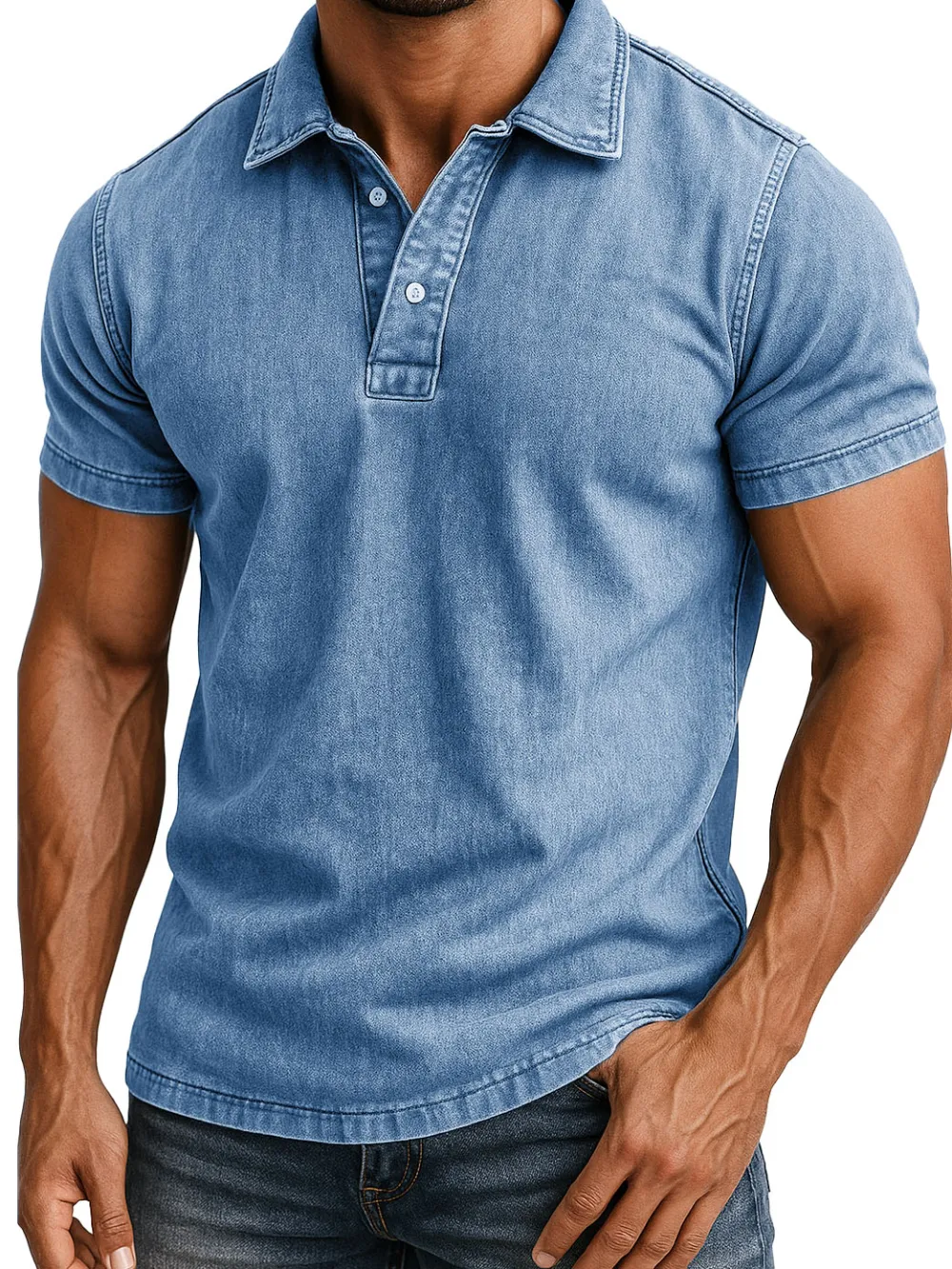 Men's Fashion Outdoor Retro Distressed Short-sleeved Polo Shirt 