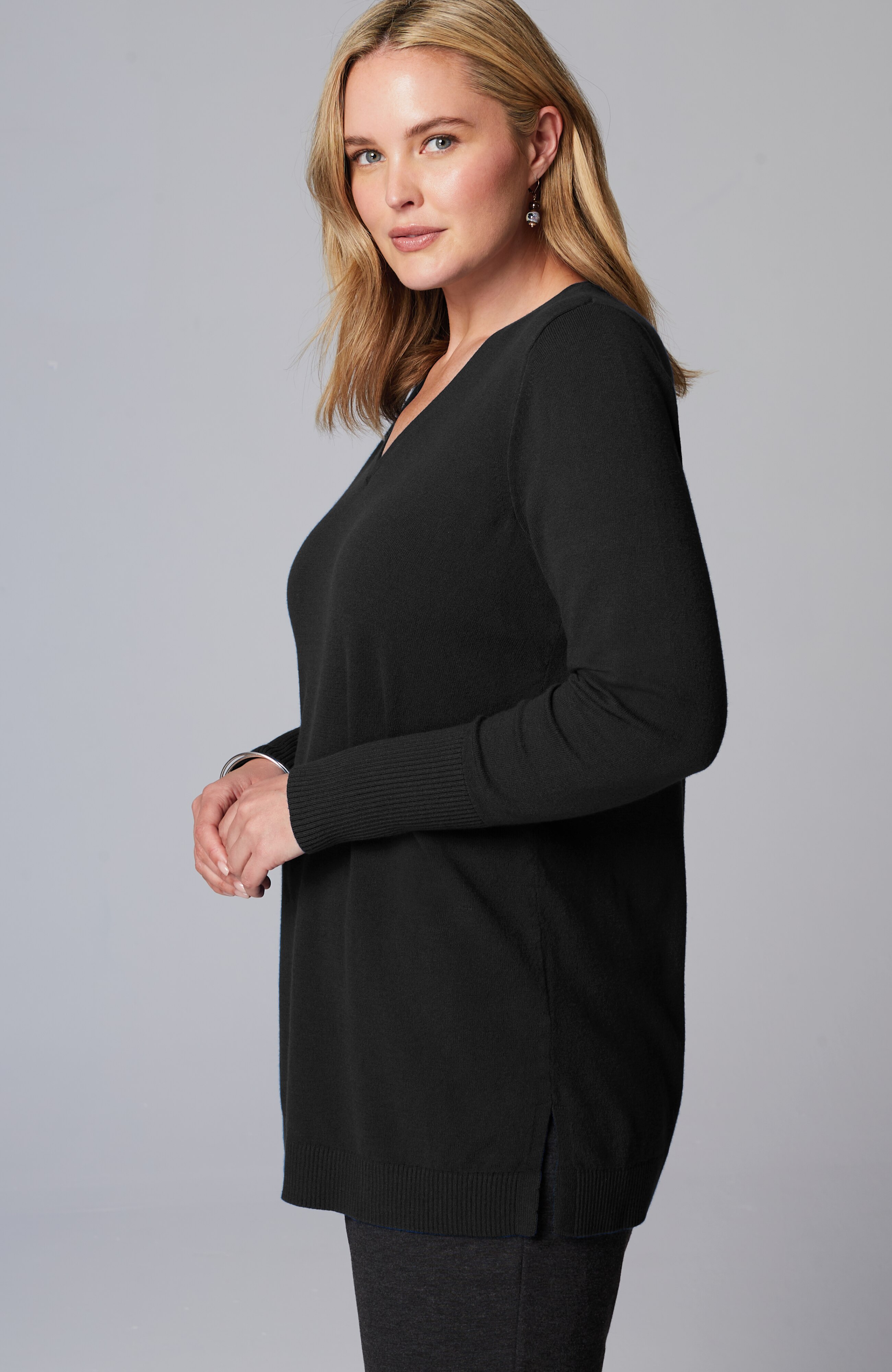 V-Neck Sweater Tunic