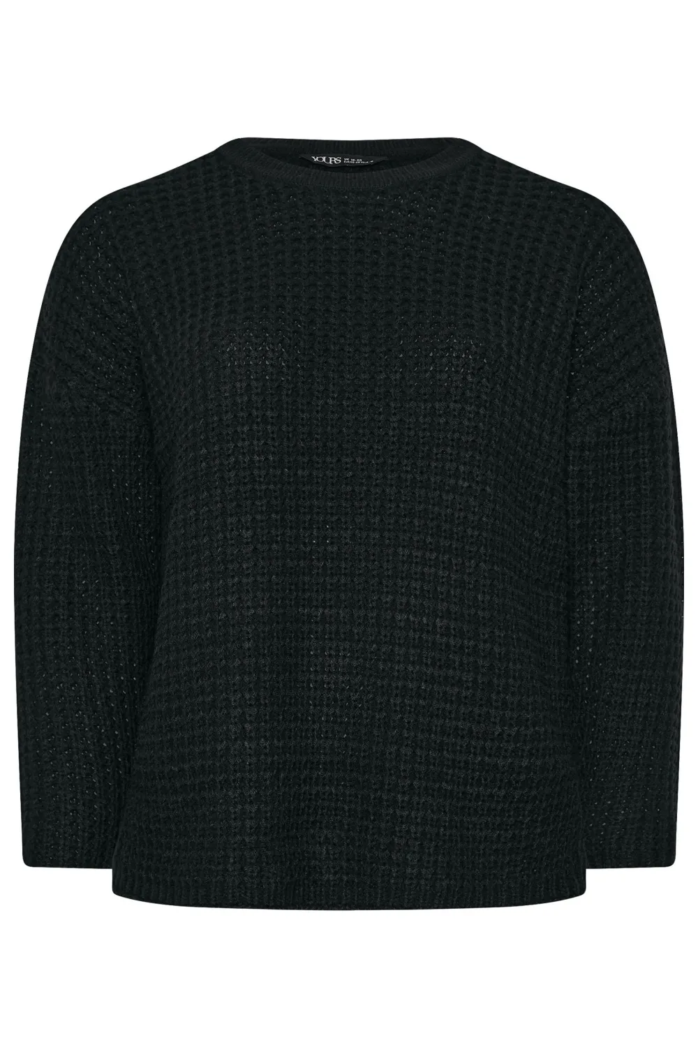 YOURS Curve Stone Brown Waffle Knit Jumper