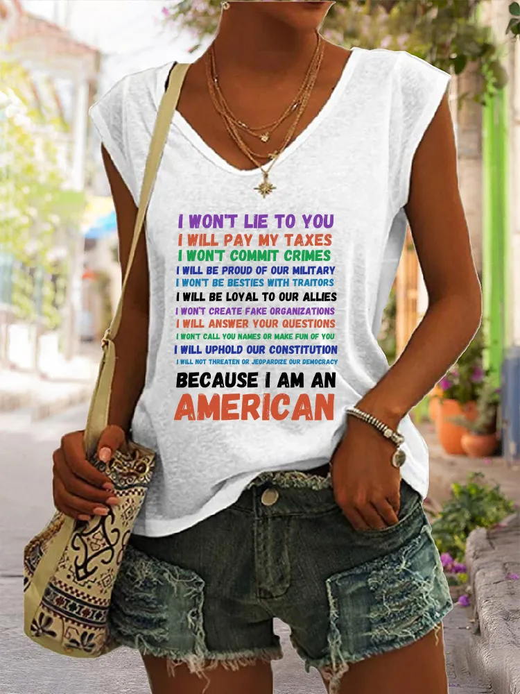 Women's Because I Am Anamerican V-neck Vest