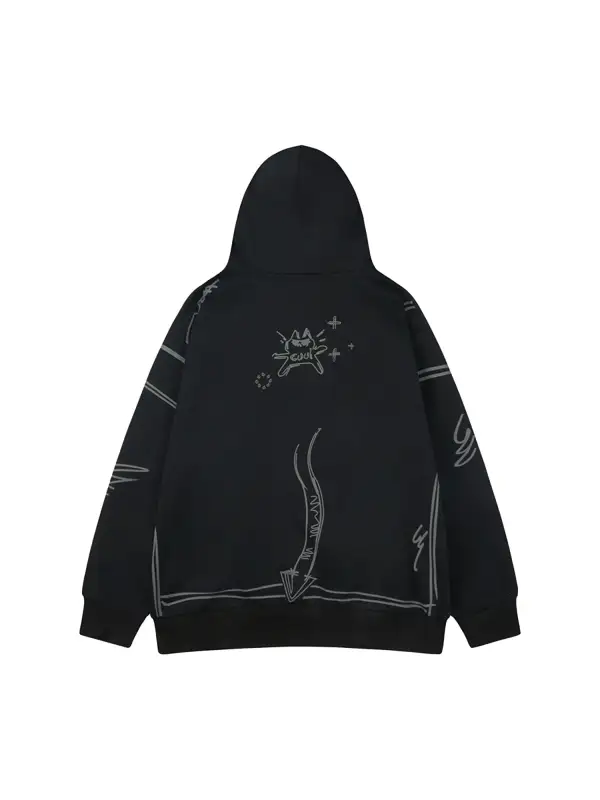 Hand-painted Graffiti Hoodie And Fleece Hoodie