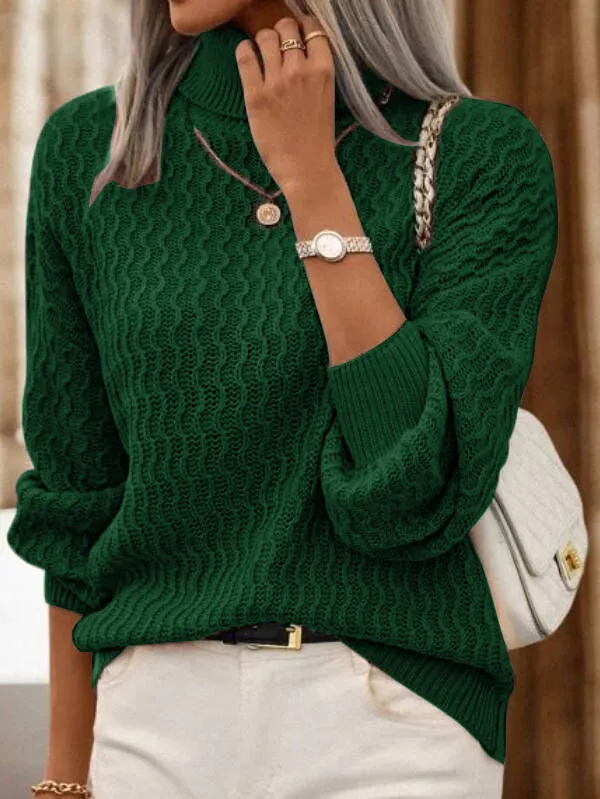 Turtleneck Drop Shoulder Sweater