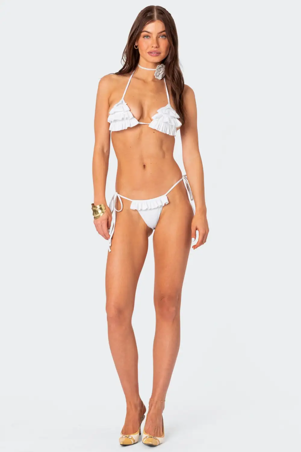 Joelle Ruffled Triangle Bikini Top