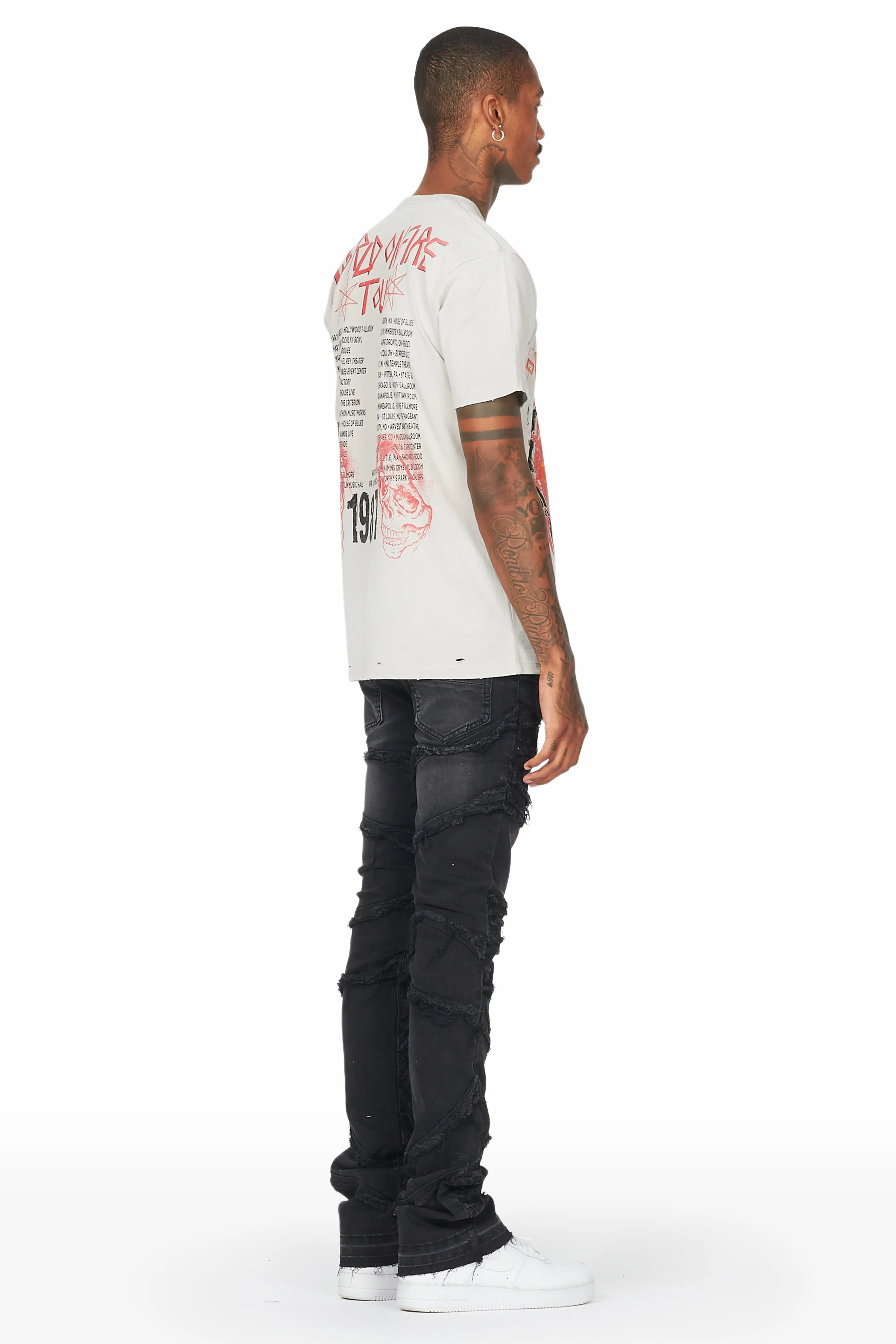 Norbert Dark Stacked Flare Jean