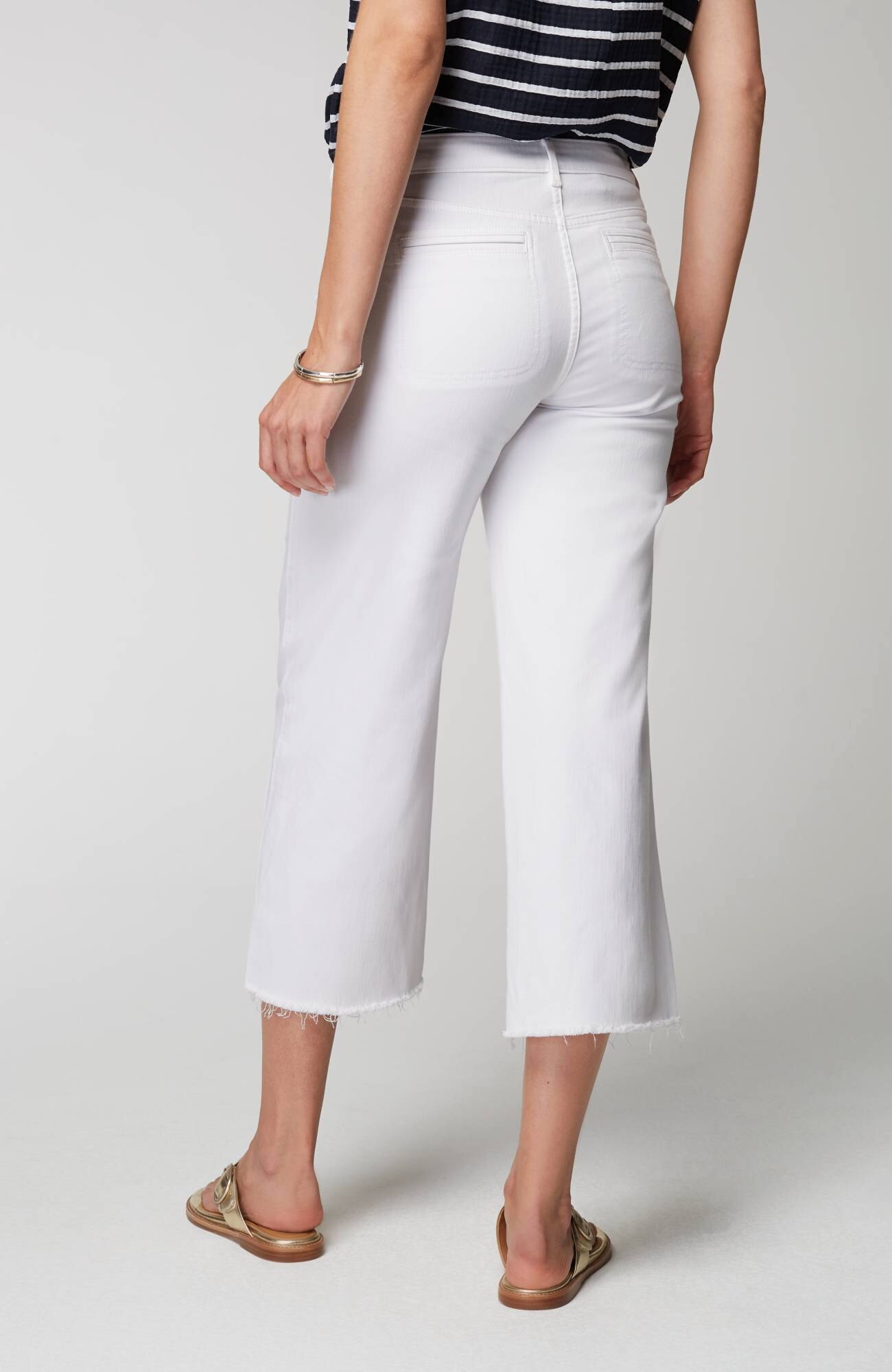Wide-Leg Welt-Pocket Crops