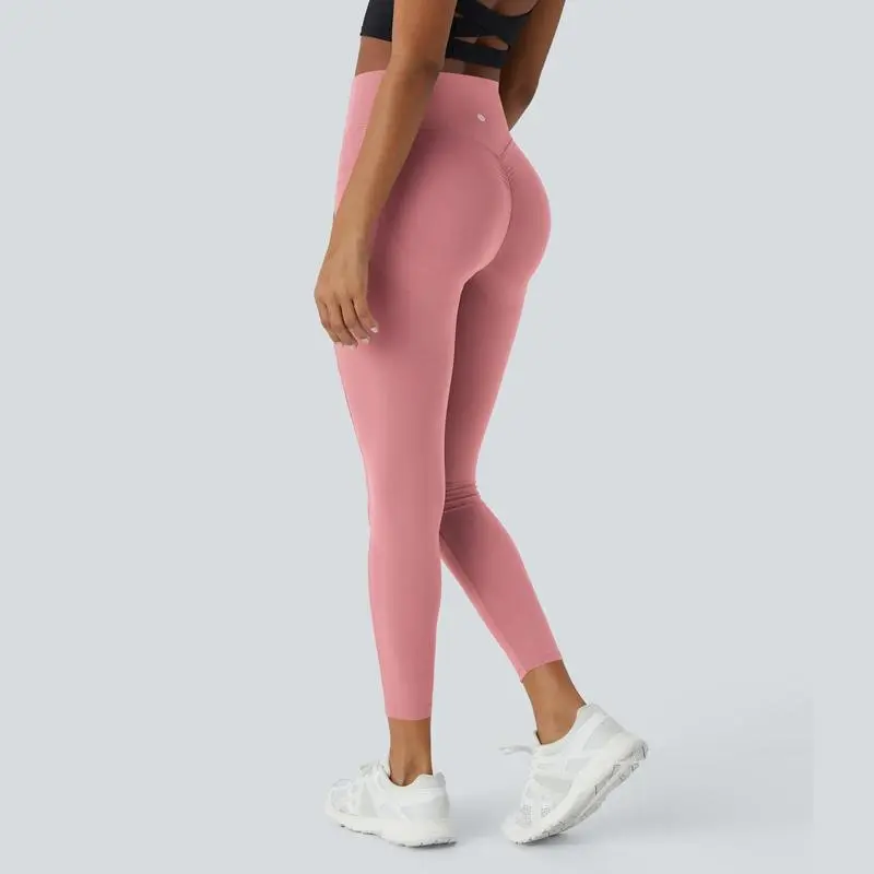 Women's High-Waisted Scrunch Butt Lifting Leggings with Tummy Control & Pockets – Seamless Front, Ultra-Sculpt Fit