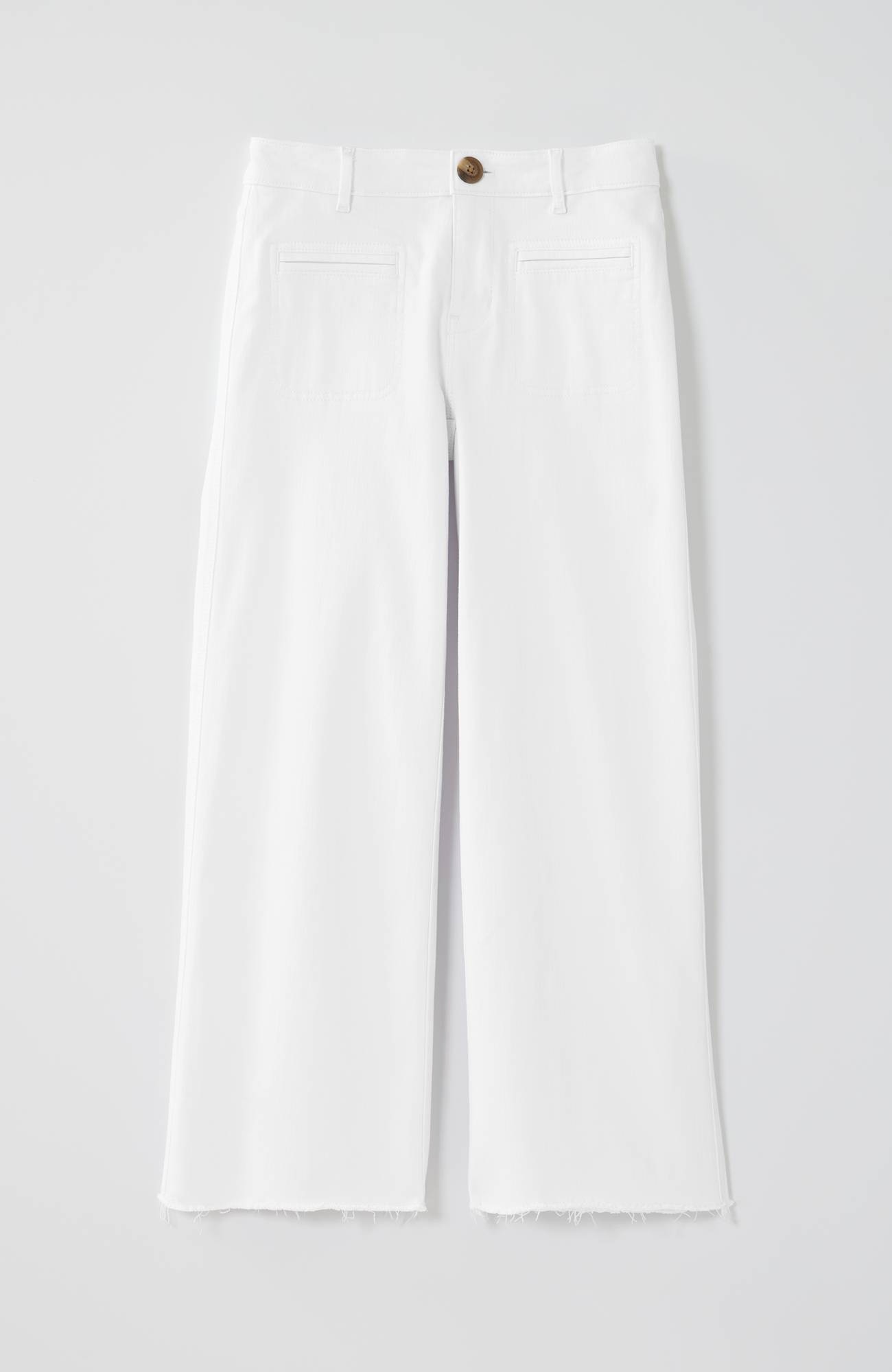 Wide-Leg Welt-Pocket Crops