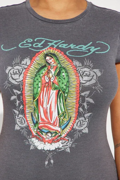 Ed Hardy Mary Mini Dress - Charcoal