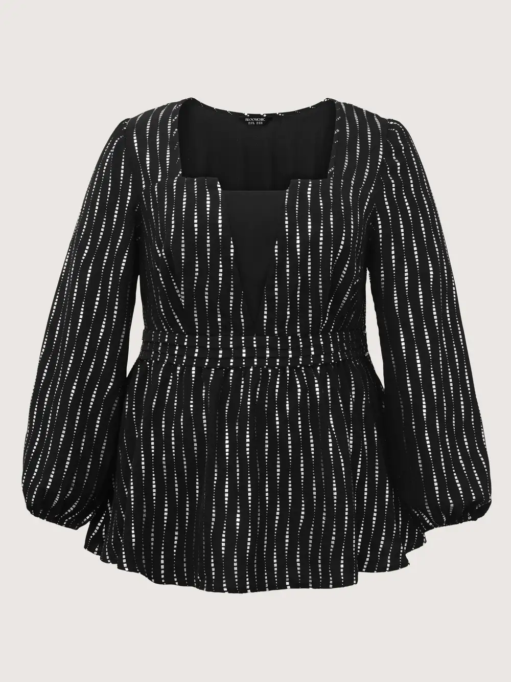 Shimmery Sequin Cinched-Waist Blouse