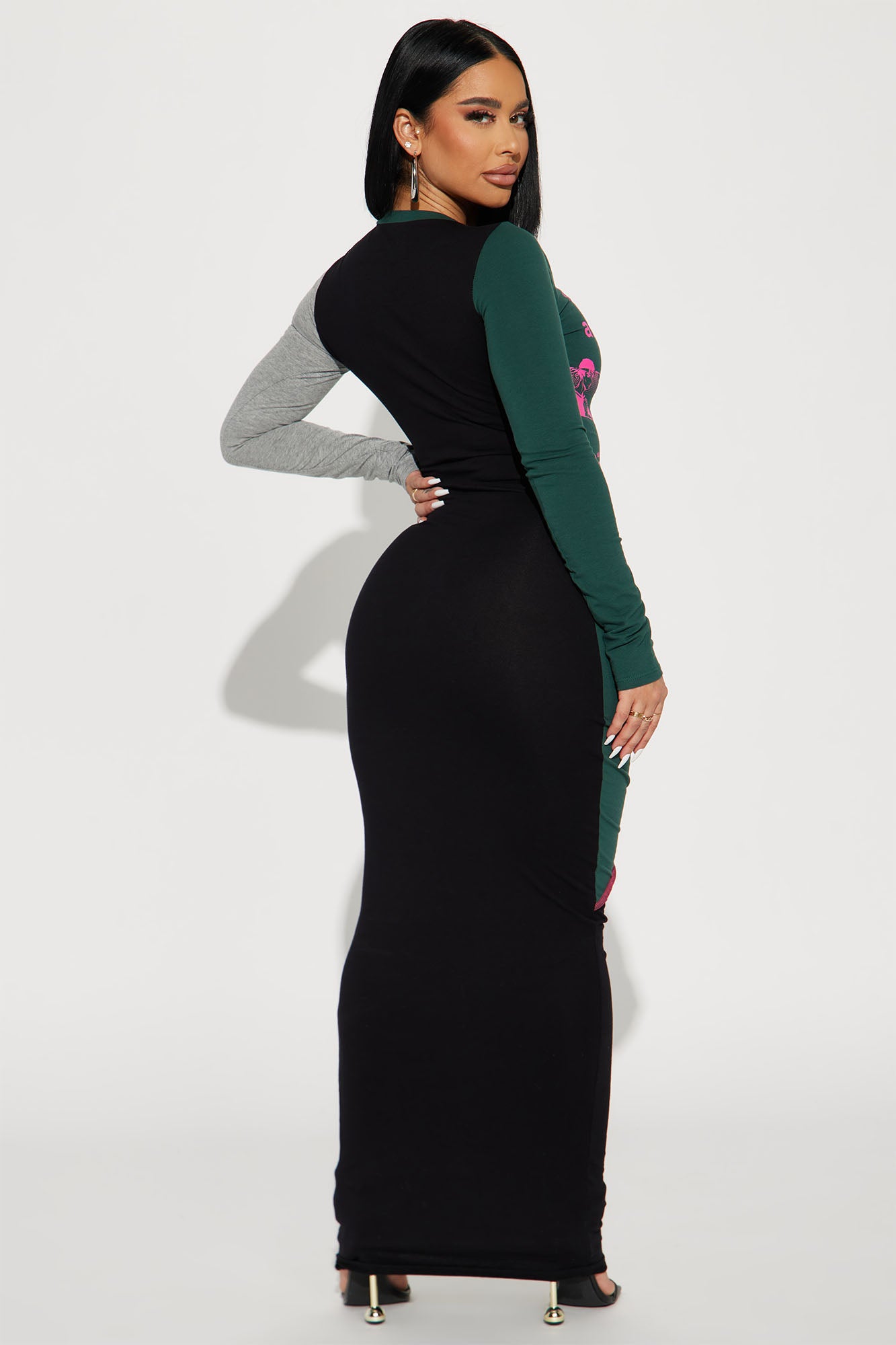 Rebel Without A Cause Maxi Dress - Grey/combo