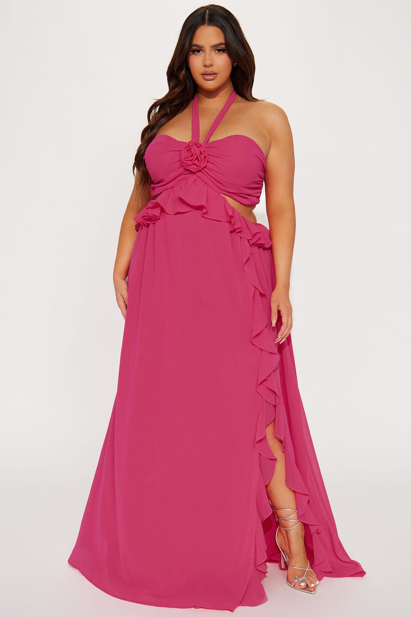 Simi Rose Chiffon Maxi Dress - Pink