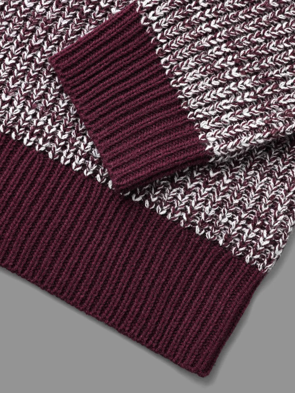 Round Neck Heather Patchwork Pullover