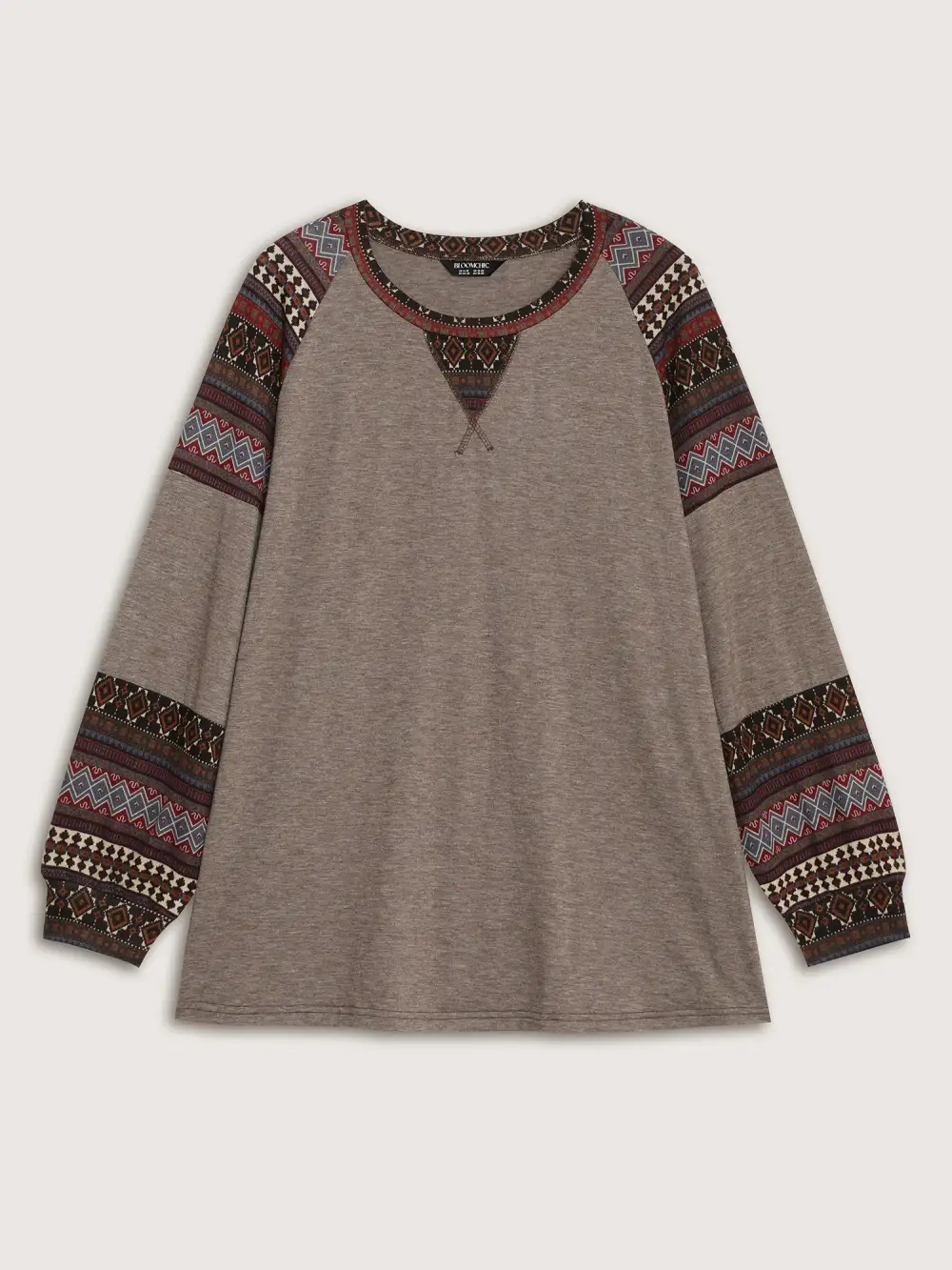 Supersoft Boho Stripes Spliced T-Shirt