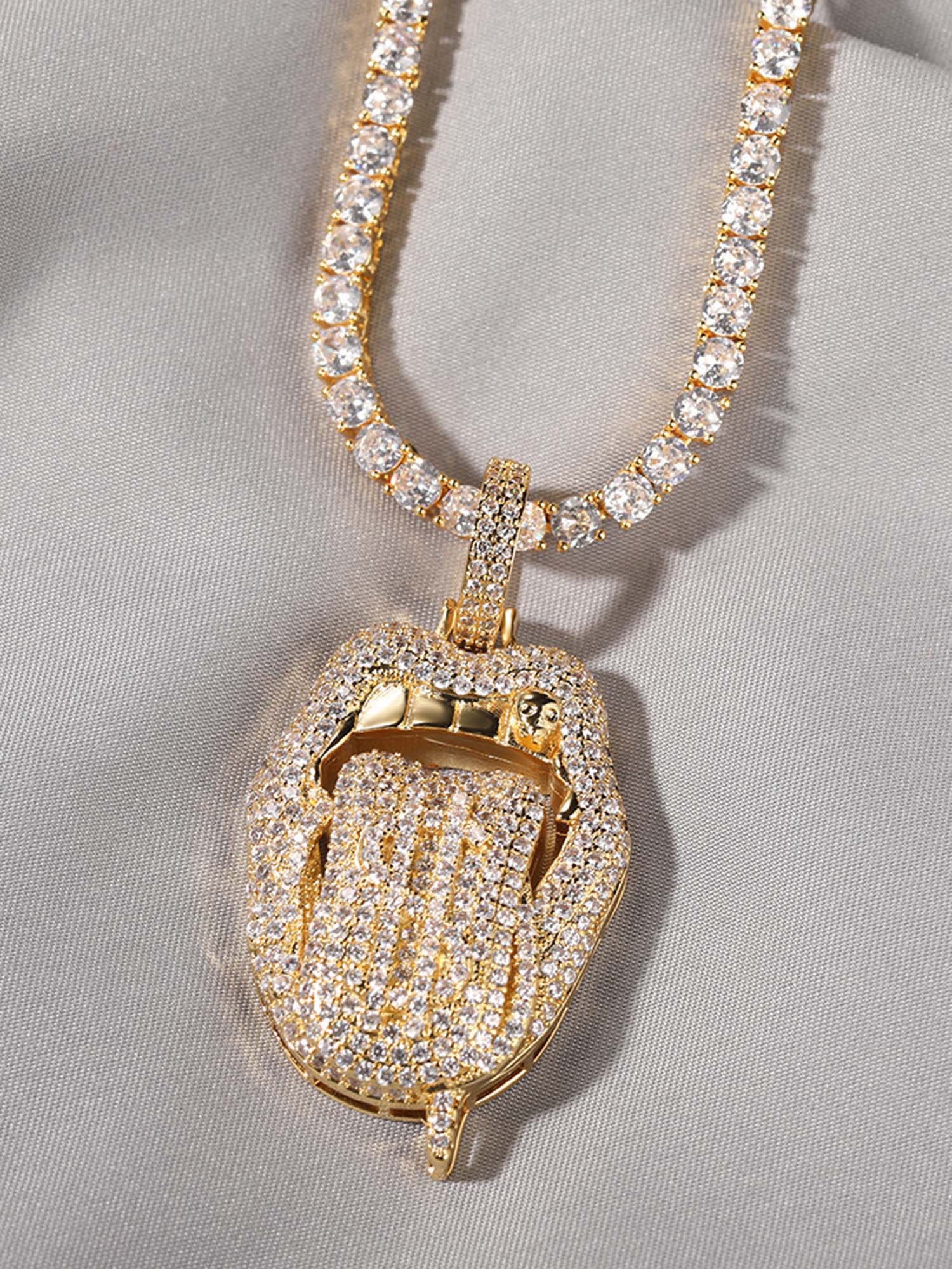 Hip Hop Zirconia Necklace - 2141