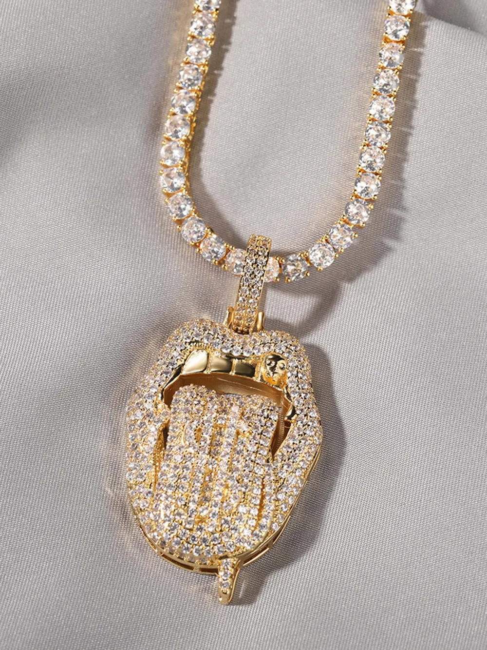 Hip Hop Zirconia Necklace - 2141