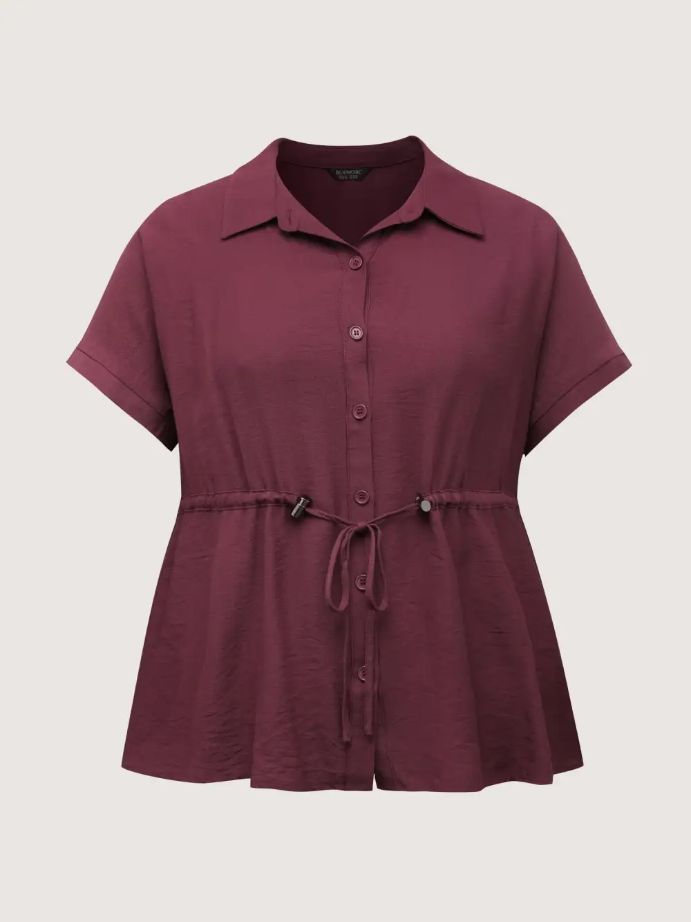 Adjustable Drawstring Button-Down Shirt