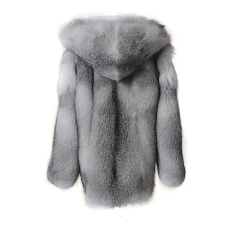 Platinum Fox Fur Coat Women's