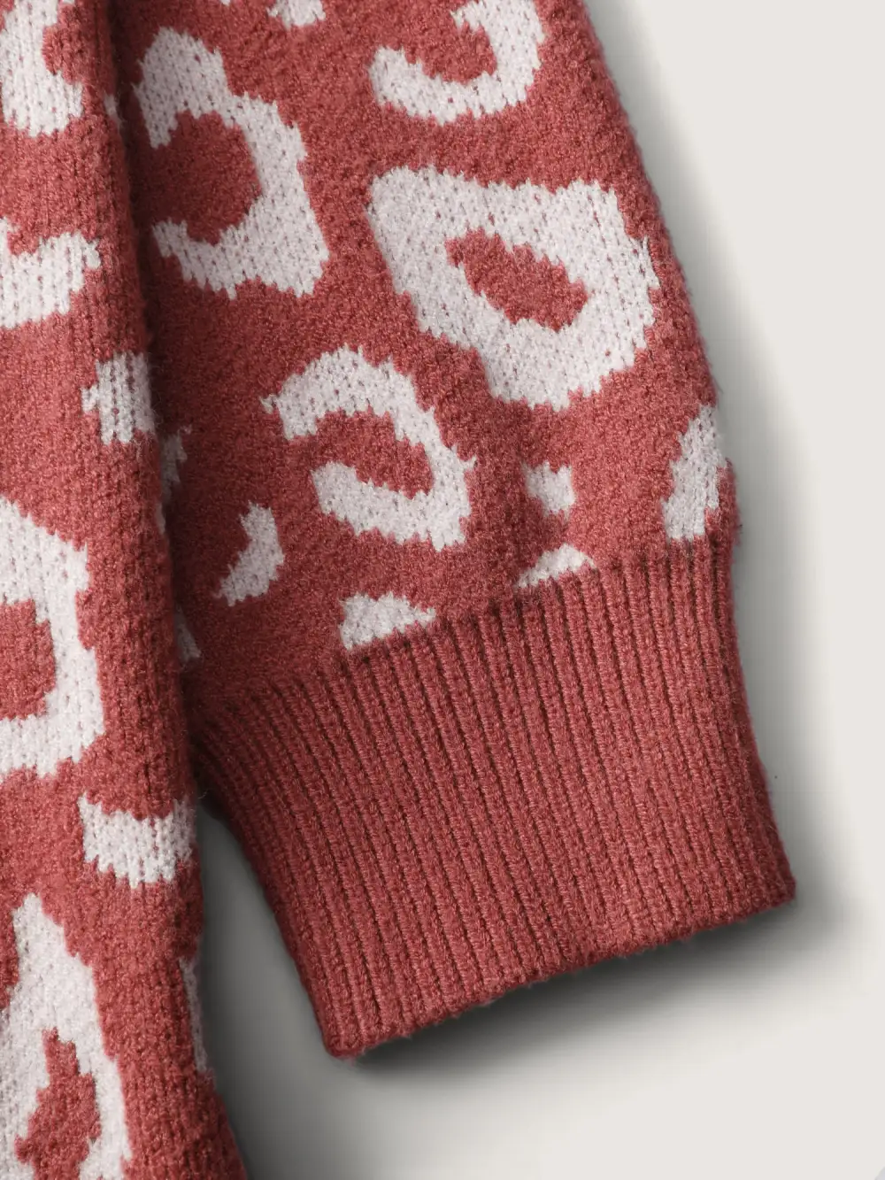 Leopard Print V-Neck Contrast Pullover