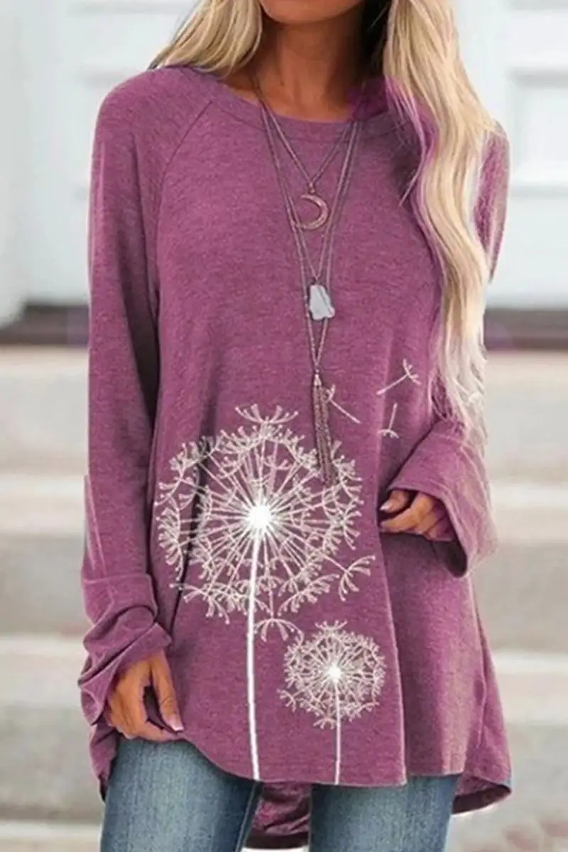 Casual Print Printing O Neck T-Shirts