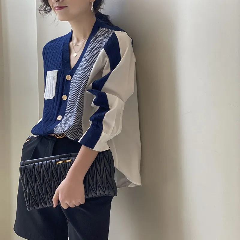 Irregular Shirt Stitching Elegant Cardigan
