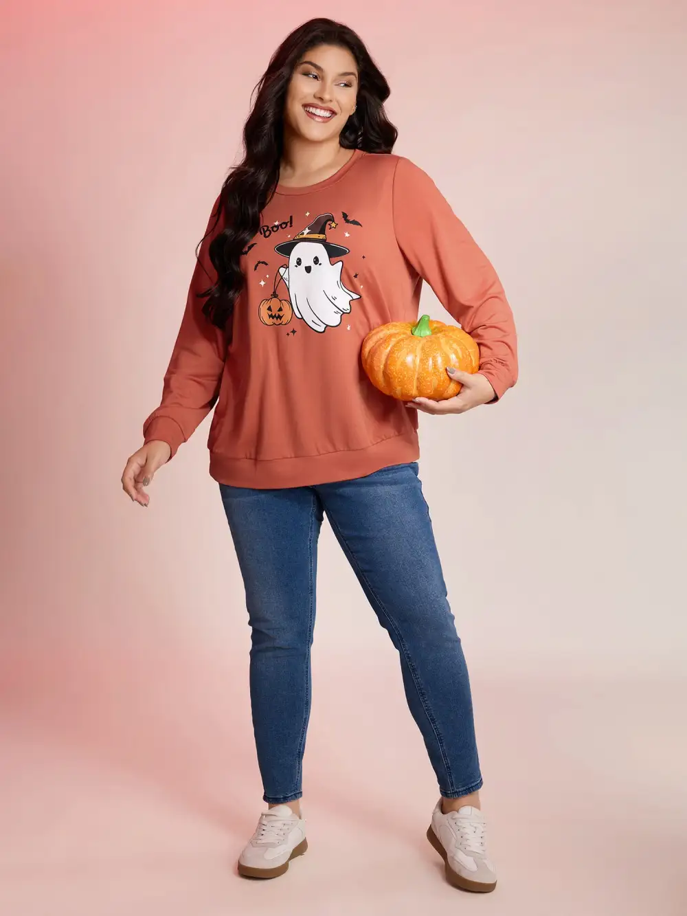 Cozy Hauntings Stretchy Hem Sweatshirt