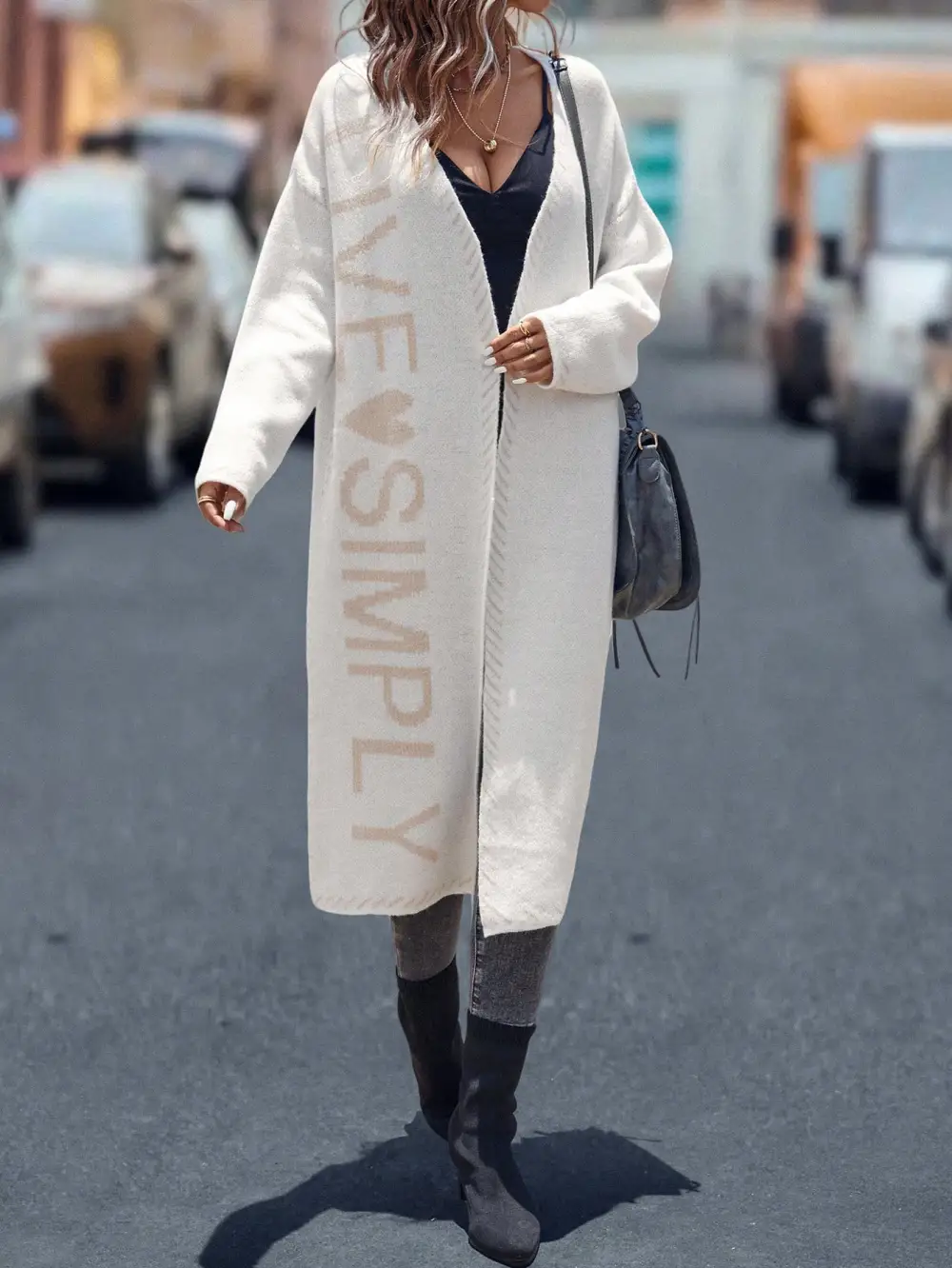 Solid Raglan Sleeve Open Front Cardigan