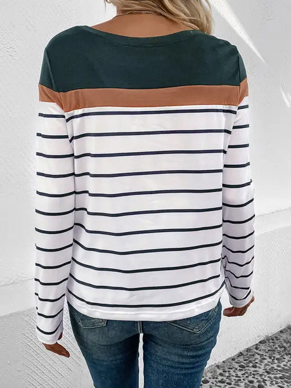 New Women's Striped Long Sleeve Sweater