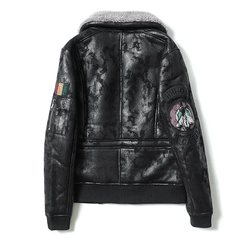 The Flying Tigers Men's Sheepskin Bomber Jacket Luc. 104