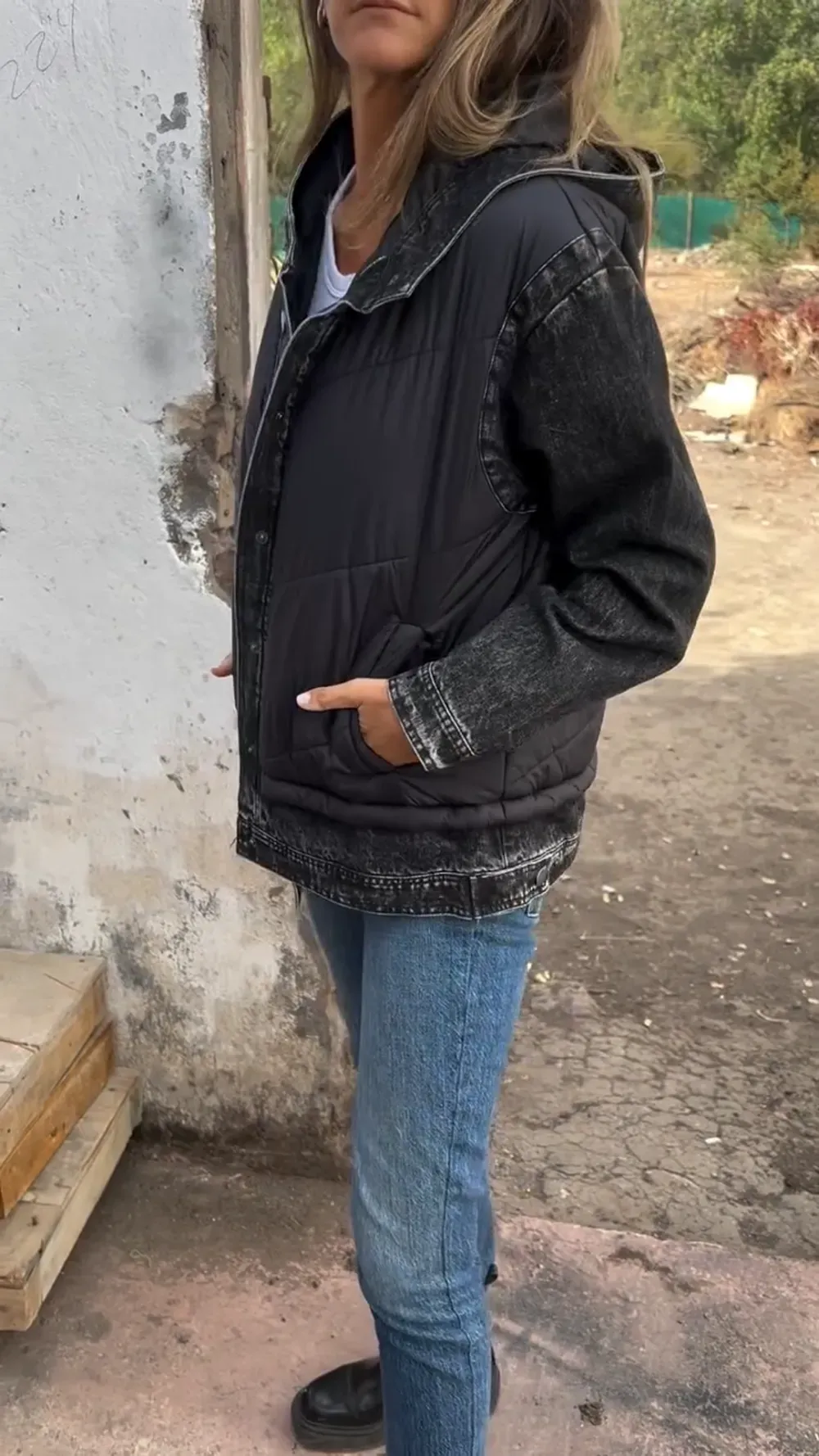 Reversible Denim and Puffer Jacket