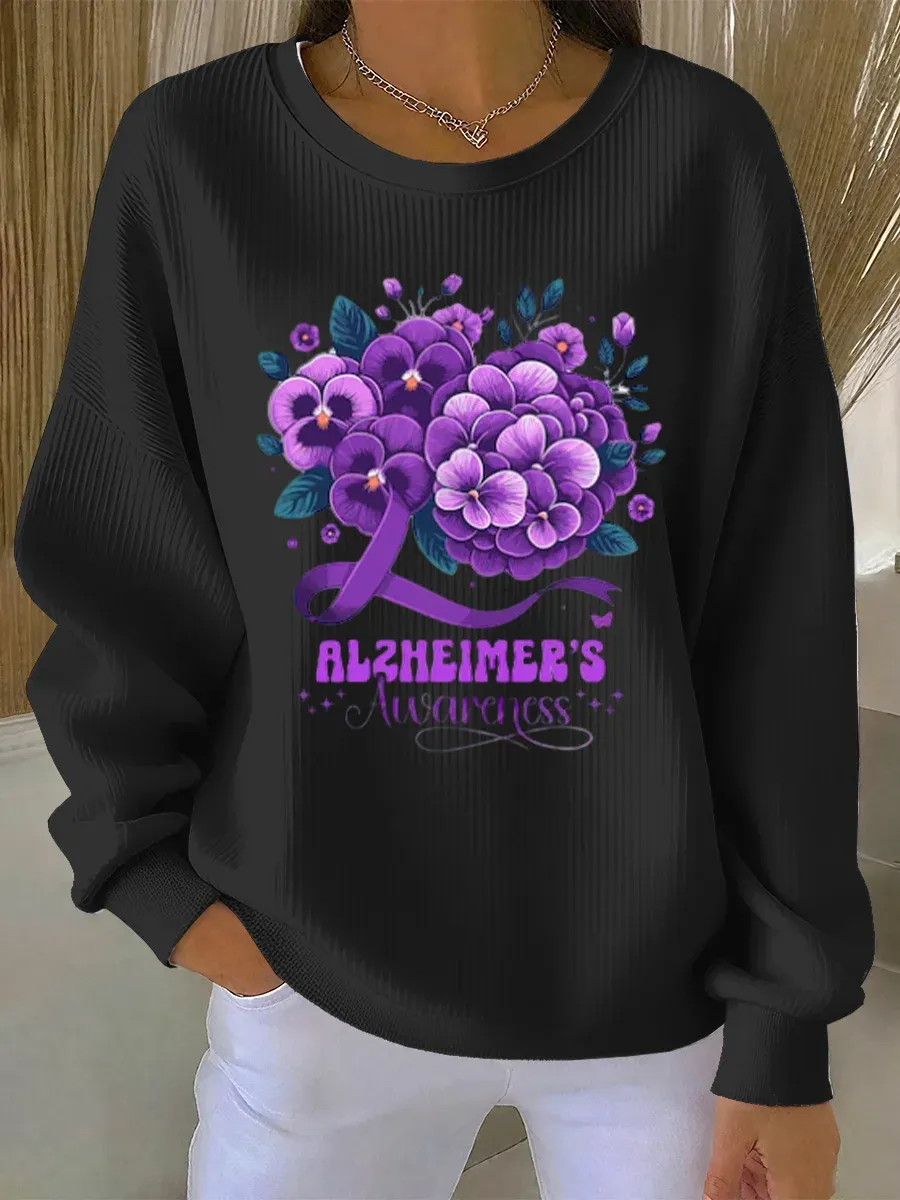 Vintage Alzheimer's Awareness Art Print Casual Sweatshirt