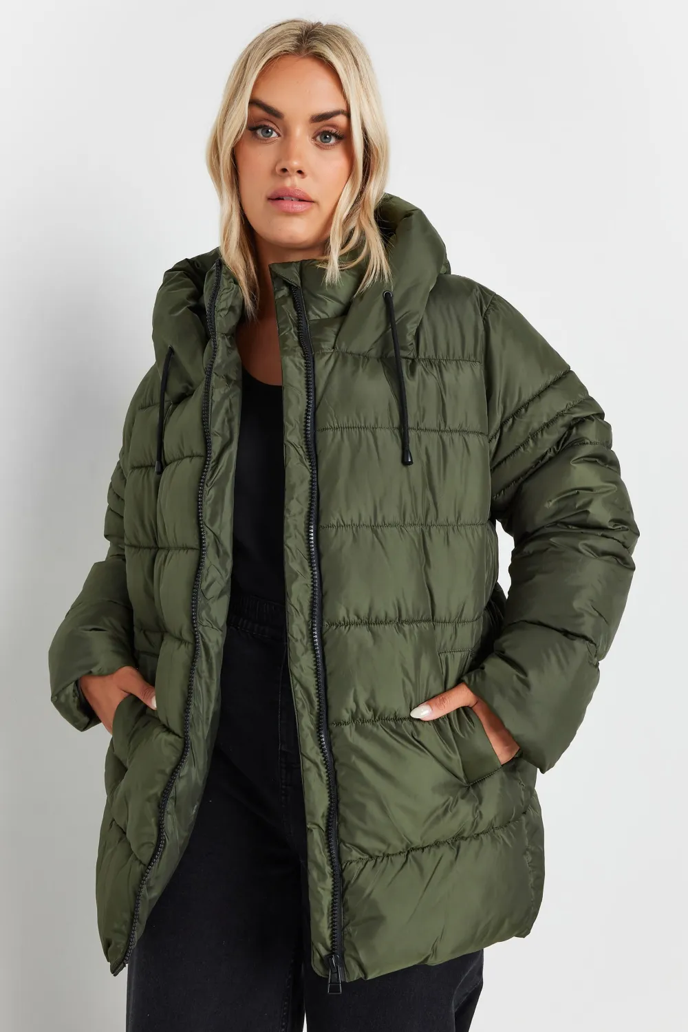 YOURS Curve Ivory White Sporty Puffer Coat