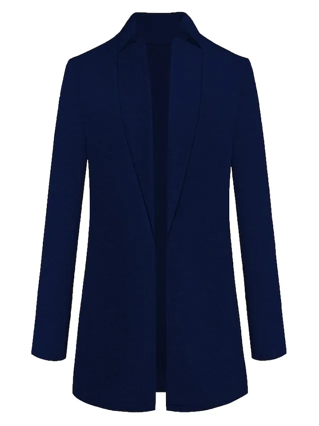 Women's Pea Coat Winter Coat Open Front Stand Collar Trench Coat Fall Warm Windproof Overcoat Christmas Jacket caramel colour