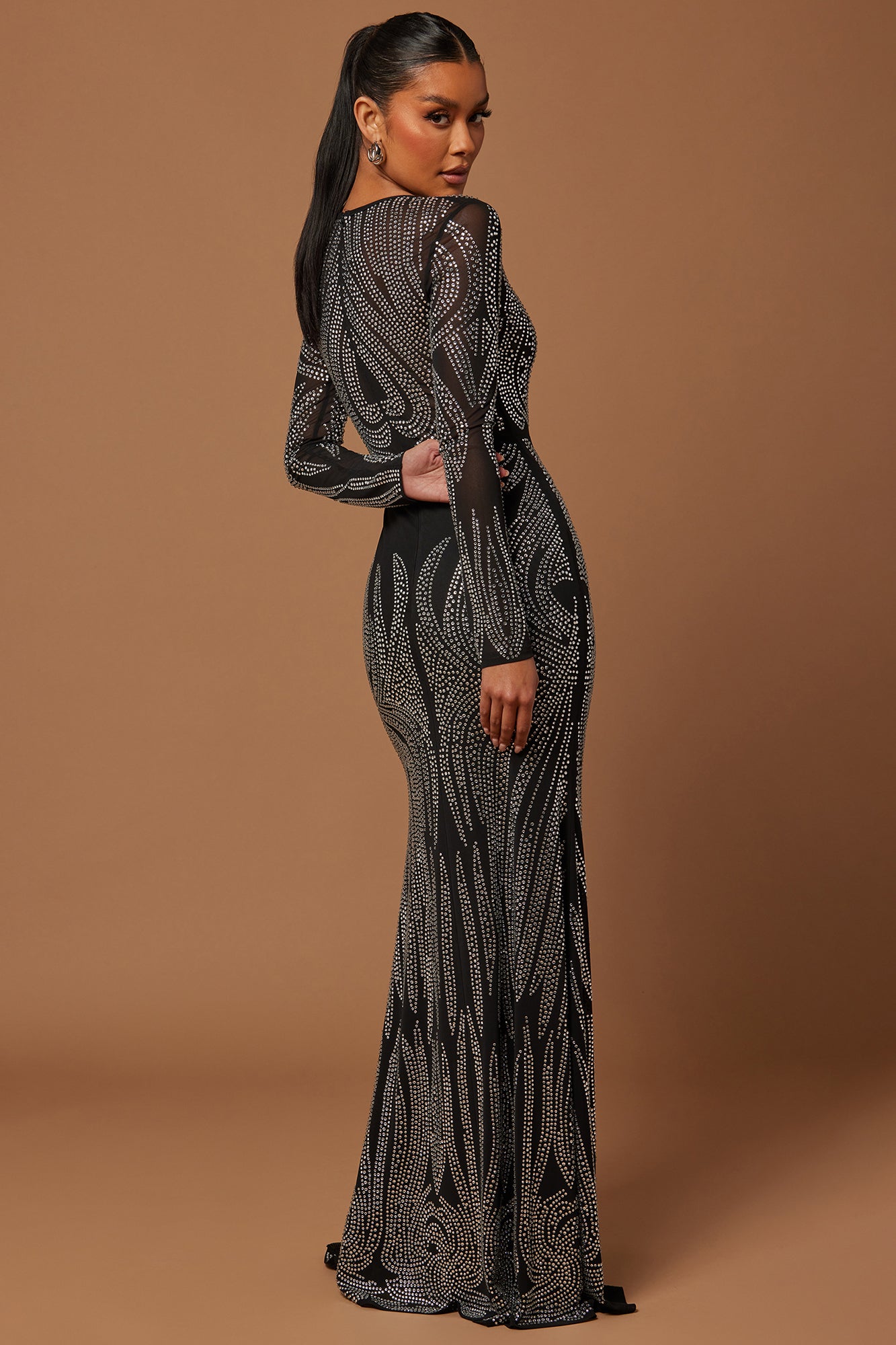 Jennifer Embellished Gown - Black