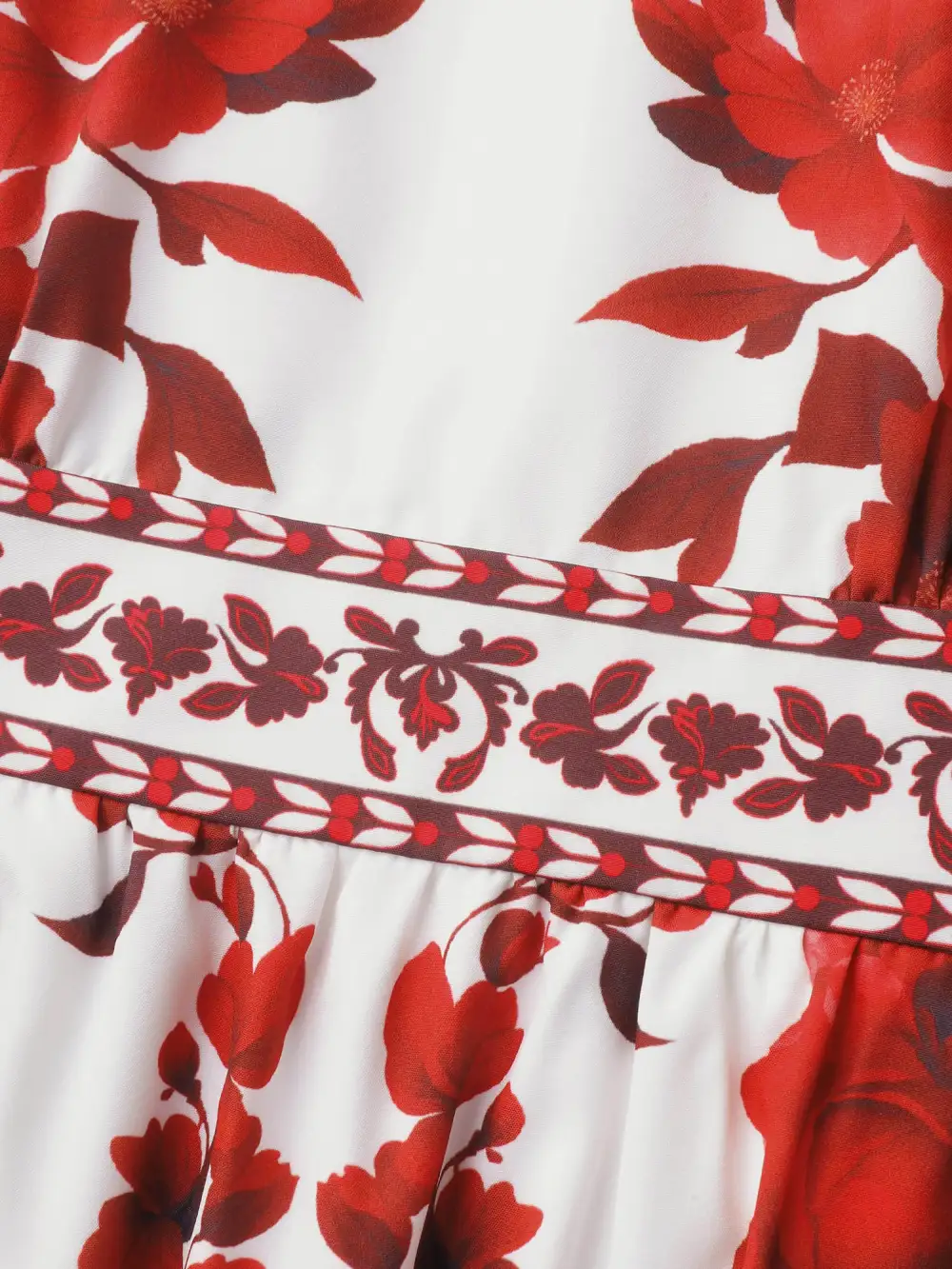 Bohemian Floral Print Stretchy Waist Maxi Dress