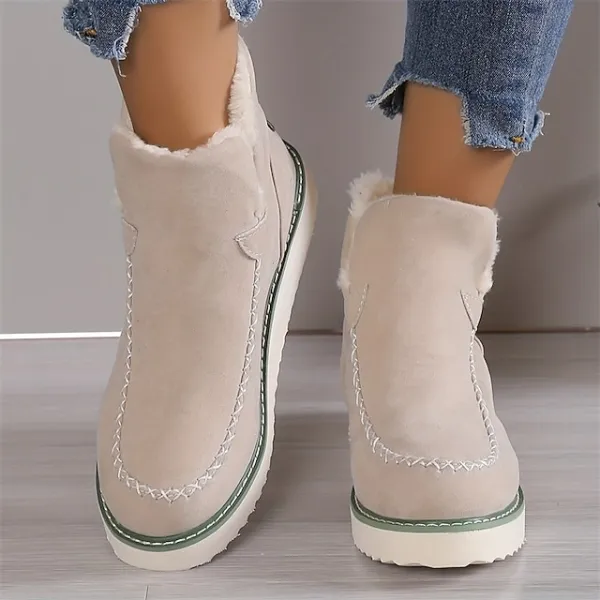 Women's Boots Suede Shoes Snow Boots Plus Size Daily Fleece Lined Booties Ankle Boots Winter Platform Round Toe Plush Casual Comfort Faux Suede Loafer Solid Color Black Brown Beige